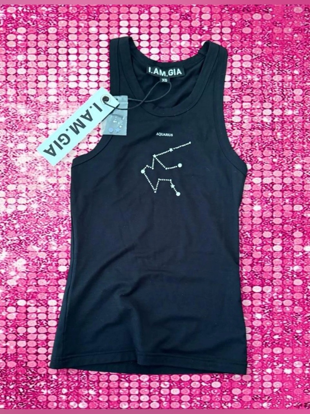 I.AM.GIA Zodiac Tank - Aquarius Black XS with Tags